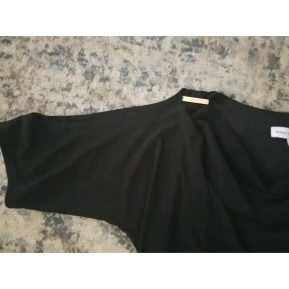 Emma & Michele Women Elegant Cold Sleeve Wide Straight Leg Jumpsuit Black Size L - Picture 5 of 16